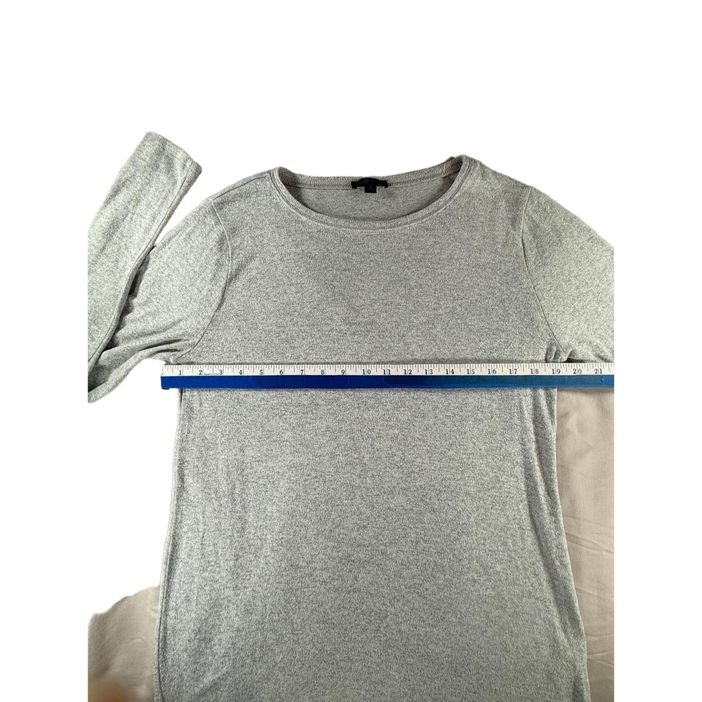 J Crew Long Sleeve Top Womens Size LGray Casual Knit Soft Stretch Everyday Layer